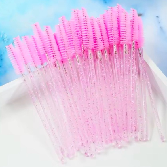 💕25 pcs Light Pink Glitter Disposable Brow/Lash Brushes💕 - Picture 2 of 3